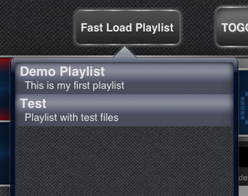 Setting a Fast Load Playlist